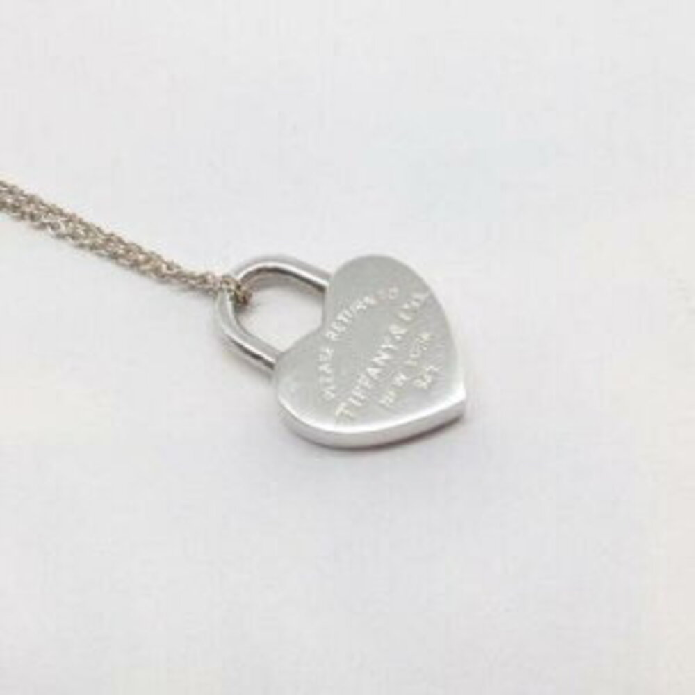 TIFFANY Co to Heart Lock Necklace Sterling Silver Kantei kyoku Koza - Picture 6 of 7